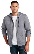 District Adult 4.6-ounce 60/40 combed ring spun cotton/polyester Full-Zip Hoodie Sweatshirt 